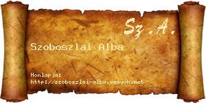 Szoboszlai Alba névjegykártya